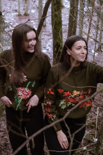 Adīts džemperis/ haki/ ziedi (11)