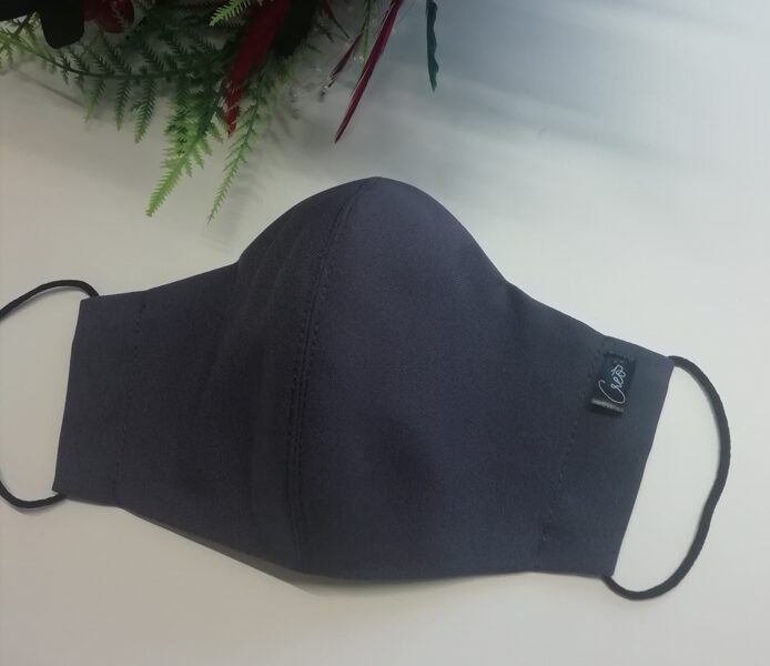 Tumši pelēka auduma sejas maska pieaugušajiem (36)