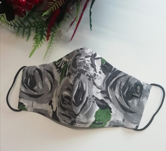 Pelēka plānas kokvilnas sejas maska/ M izm. (50)