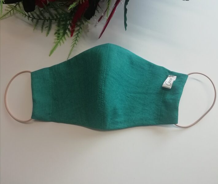 Tirkīzzaļa auduma sejas maska/ M izmērs (55) !!Pēdējais eks.