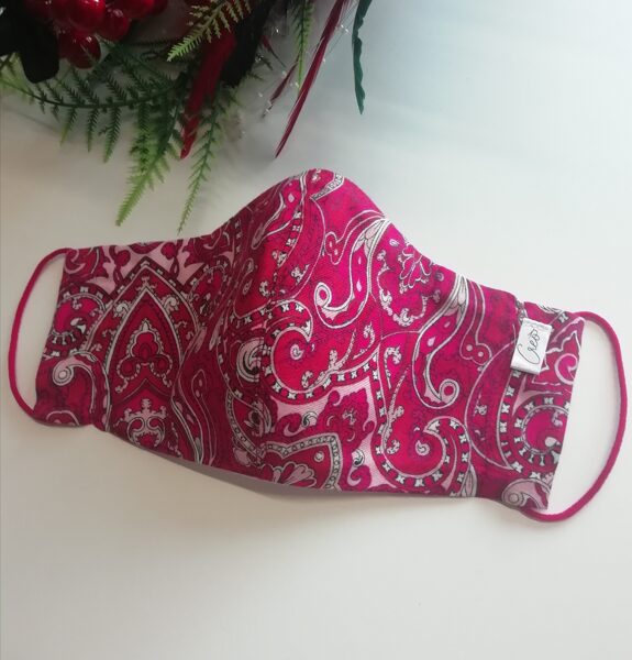 Rozā plānas kokvilnas sejas maska, M izm./ (58)