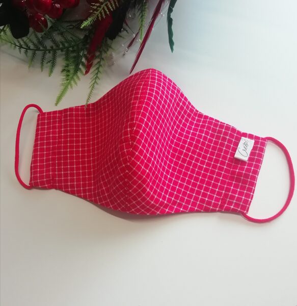 Sarkana plānas kokvilnas sejas maska, M izm./(60) !!Pēdējais eks.