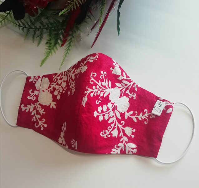 Sarkana raiba kokvilnas sejas maska, M izm./ (61)