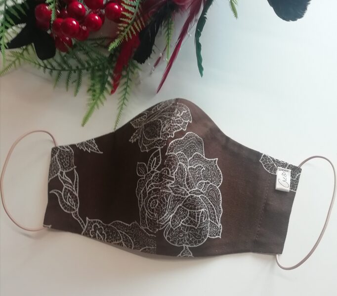 Brūna kokvilnas auduma sejas maska/ (65)