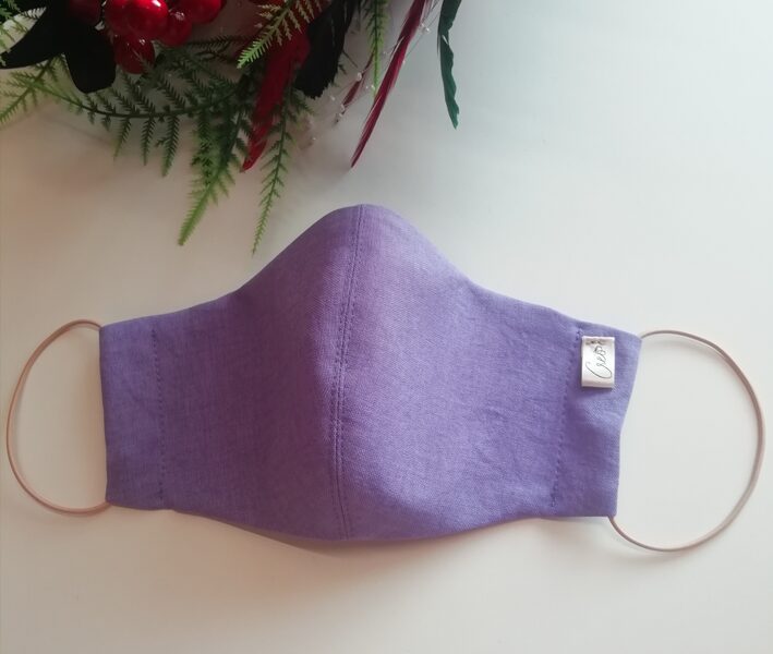 Gaiši lillā muslina auduma sejas maska, M izm. (70)