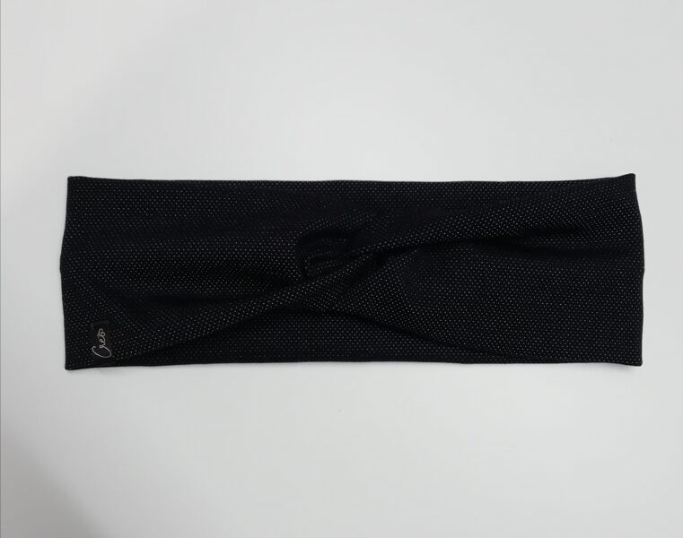 Melna punktaina trikotāžas ausaine (25)