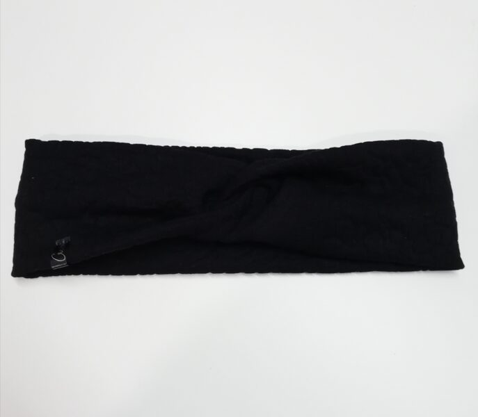 Melna trikotāžas ausaine, ar faktūru (27) pēdējais eks.