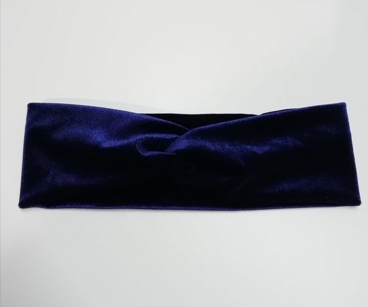 Tumši zila samta trikotāžas ausaine (13) bērnu izm.