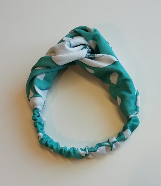 Raiba tirkīzzila auduma bandana (41)