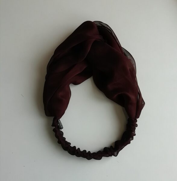 Tumši brūna šifona auduma matu lenta (89) pēdējais eks.!!