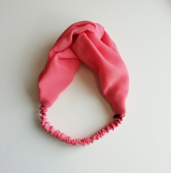 Rozā auduma matu lenta (63)