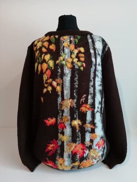 Ar rokām adīts brūns džemperis (43)