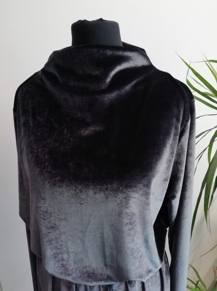 Tumši pelēka samta kleita/tunika 38.-42.izm.