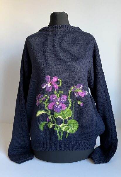 Adīts džemperis/ tumši zils/ vijolītes (13)